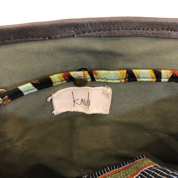 Kauli Handmade Leather & Patchwork Textile Shoulder Bag “the Reader Tote” Purse - Picture 3 of 8